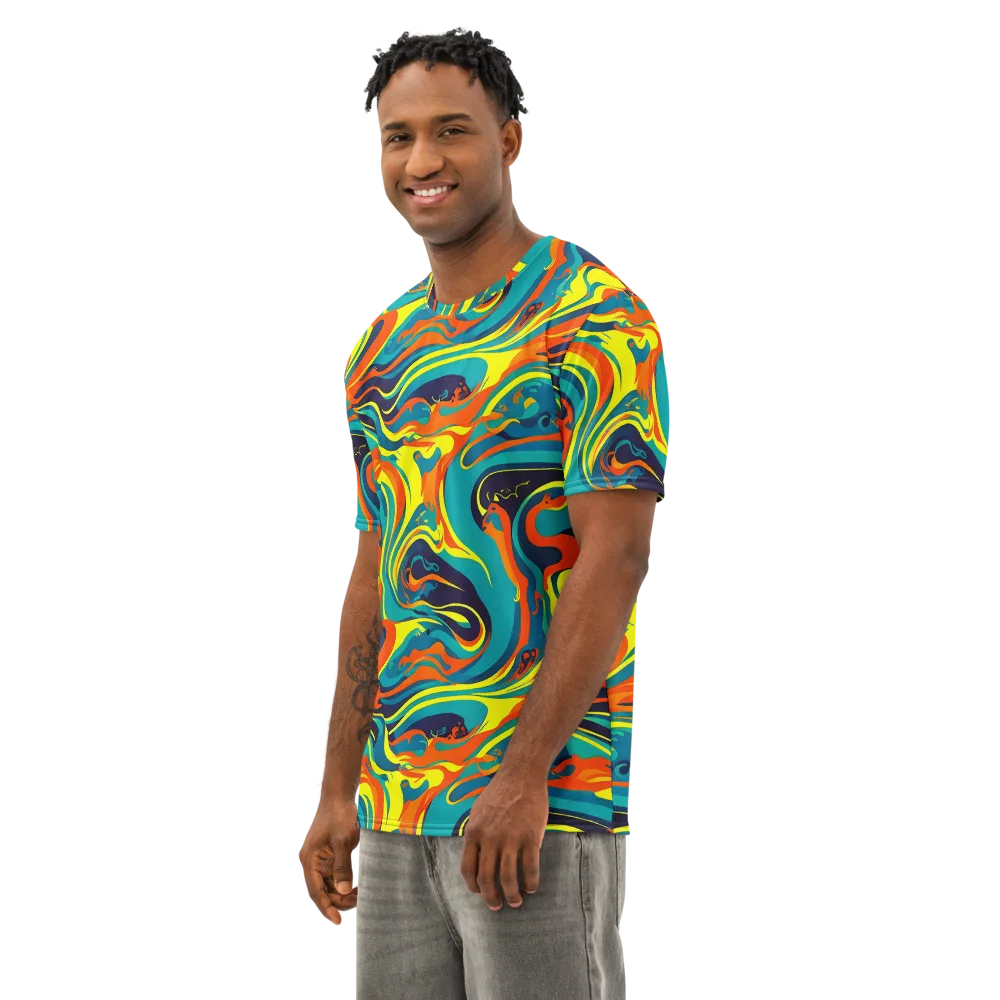 Mythic Maelstrom on Men's Cotton Crew Neck T-Shirt — Left Front