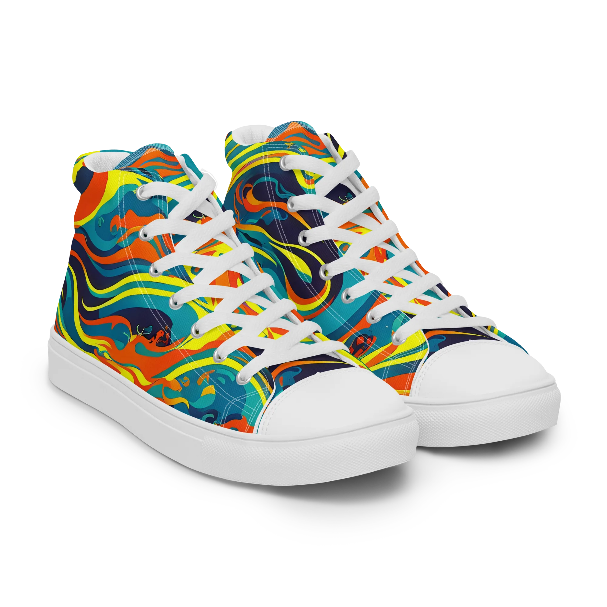 Mythic Maelstrom on Men's High Top Canvas Shoes — Right Front