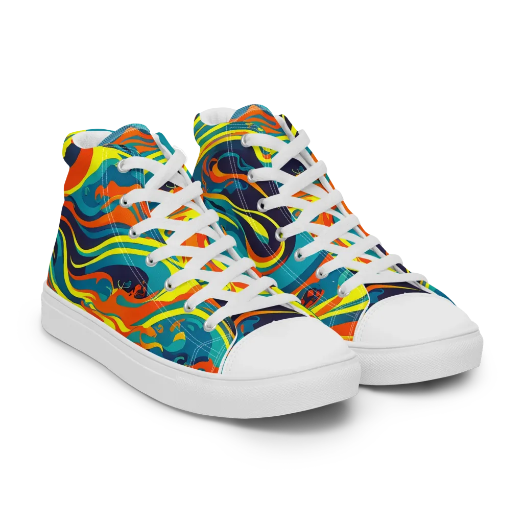Mythic Maelstrom on Men's High Top Canvas Shoes — Right Front