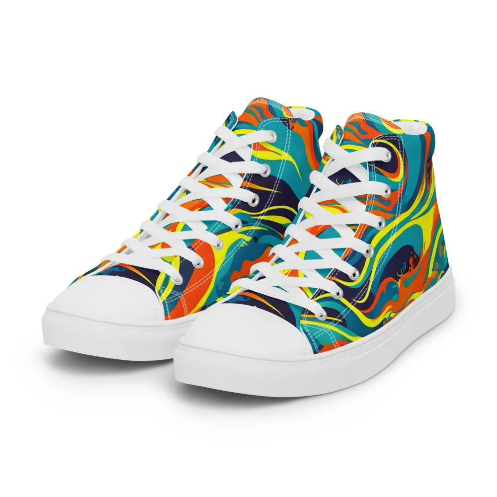 Mythic Maelstrom on Women's High Top Canvas Shoes — Left Front