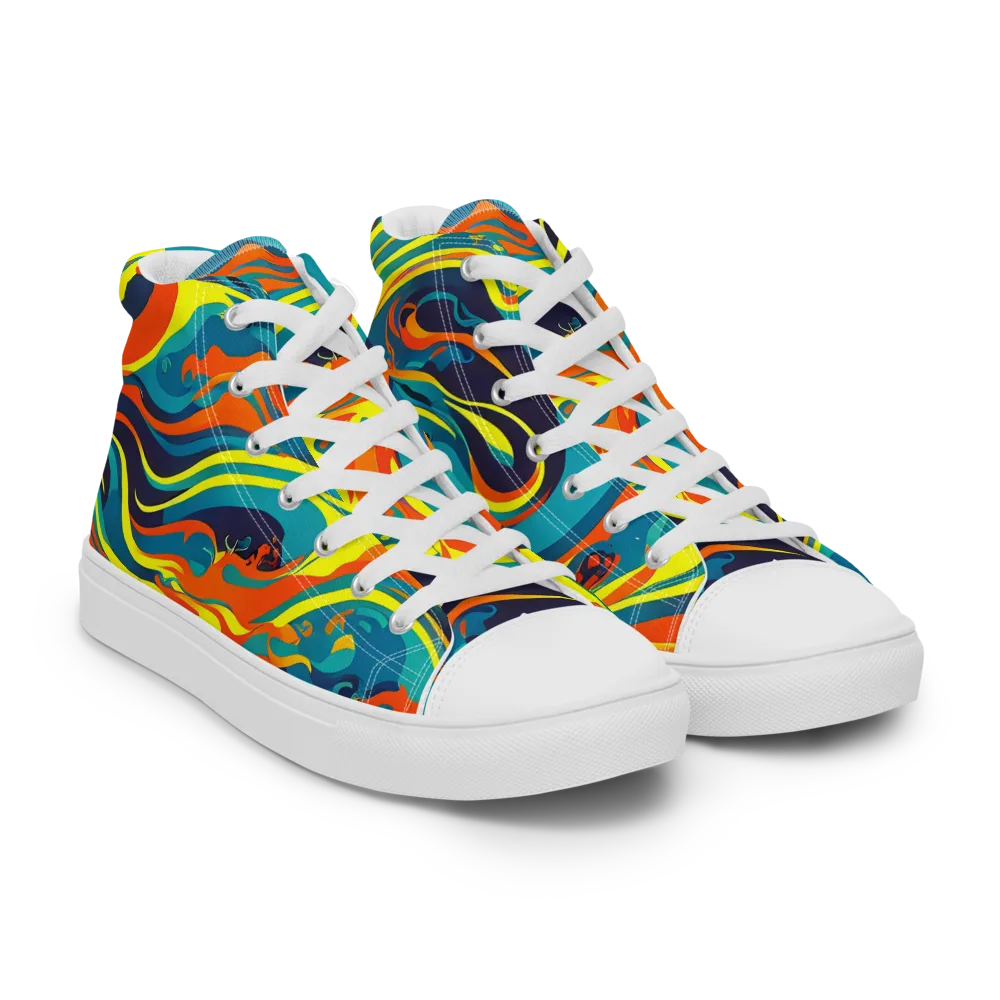 Mythic Maelstrom on Women's High Top Canvas Shoes — Right Front