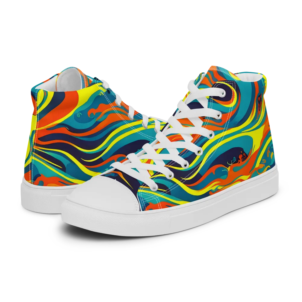 Mythic Maelstrom on Women's High Top Canvas Shoes — Left