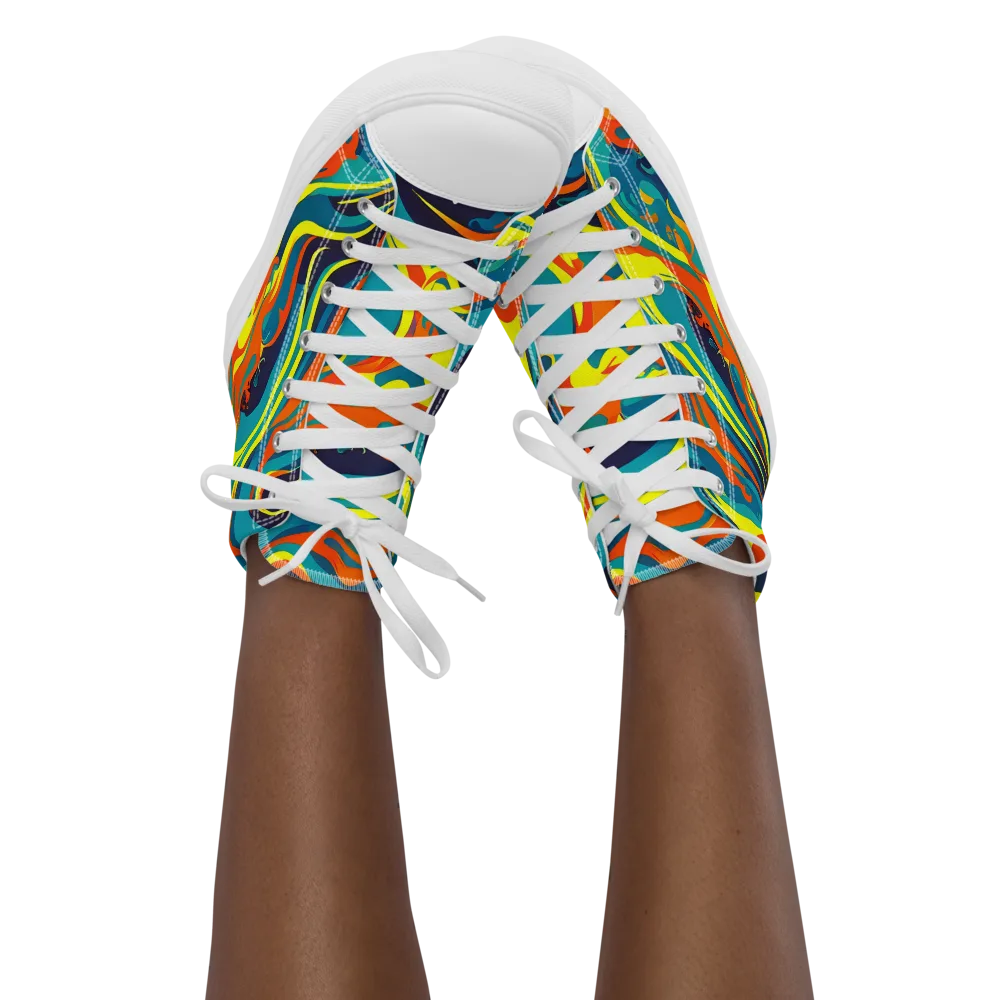Mythic Maelstrom on Women's High Top Canvas Shoes — Front
