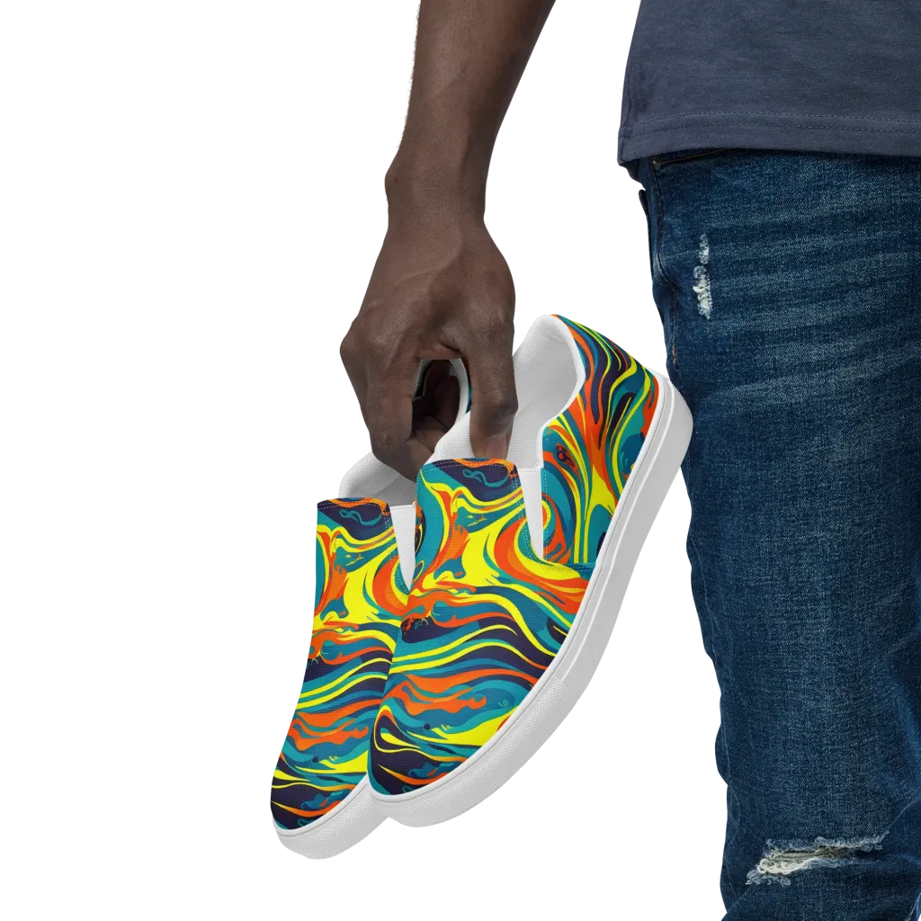 Mythic Maelstrom on Men's Slip-On Canvas Shoes — Left Front