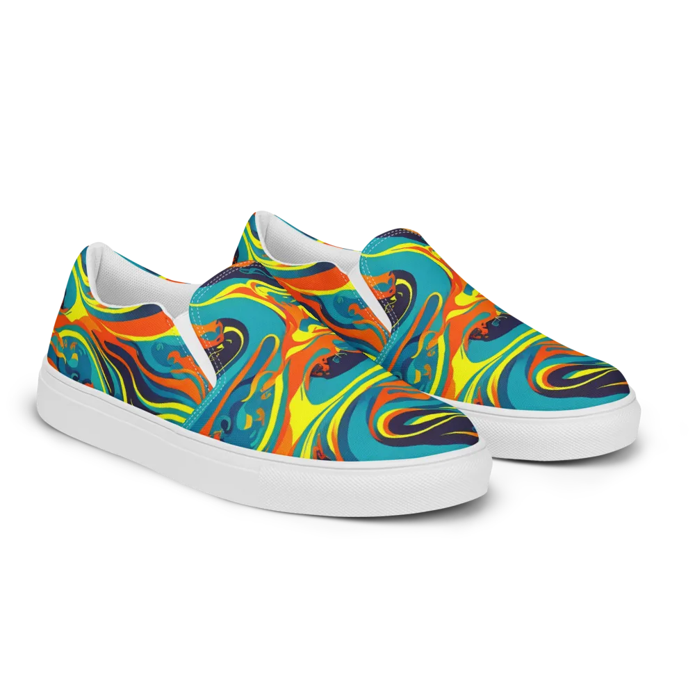 Mythic Maelstrom on Women's Slip-On Canvas Shoes — Right Front