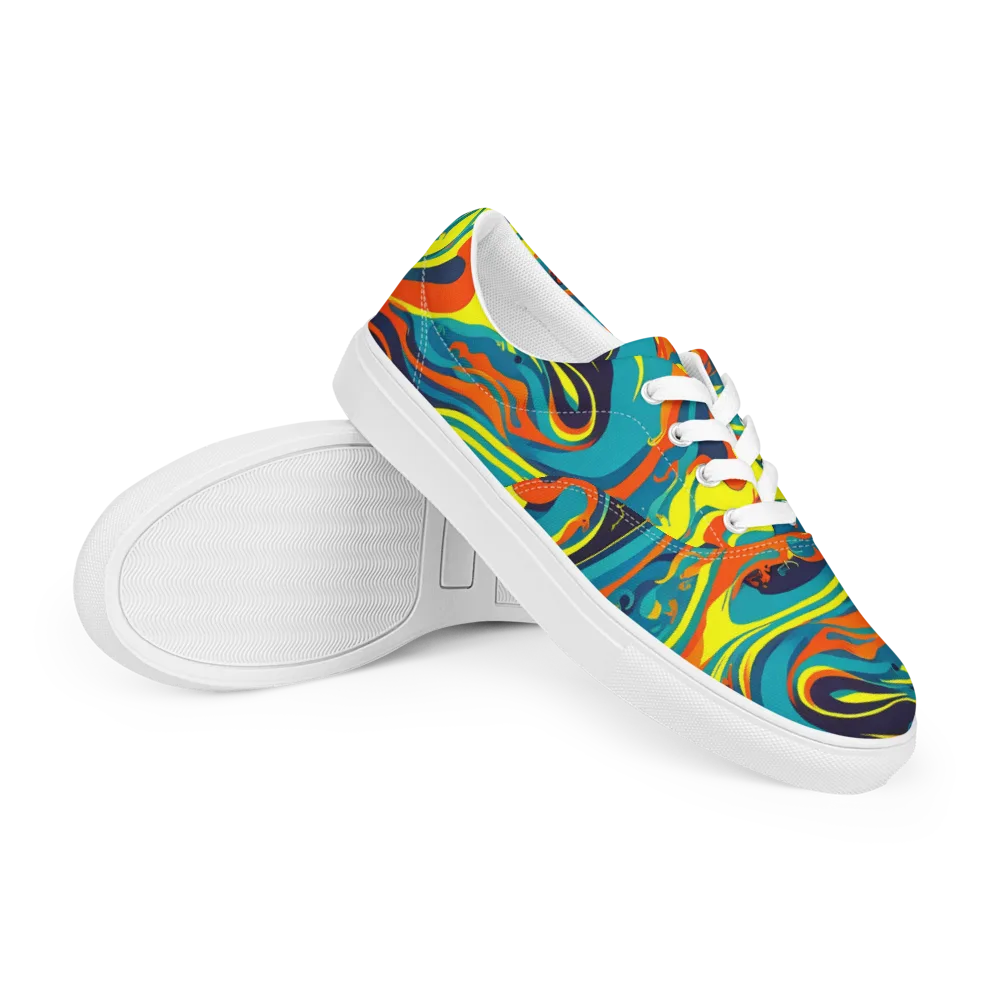 Mythic Maelstrom on Men's Lace-Up Canvas Shoes — Right Front