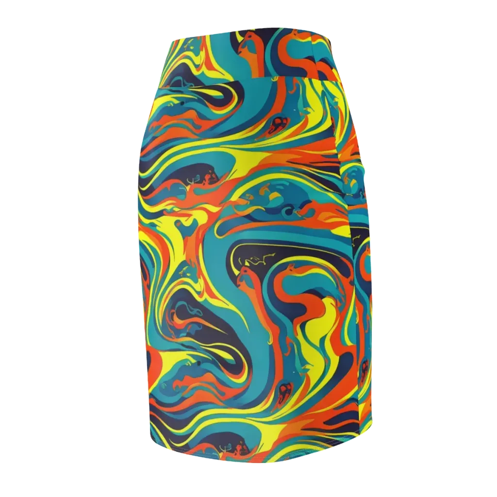 Mythic Maelstrom on Pencil Skirt — Back Side