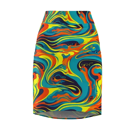 Mythic Maelstrom on a Pencil Skirt