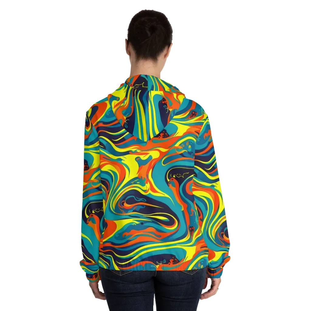 Mythic Maelstrom on Women's Full-Zip Hoodie — Back On Person