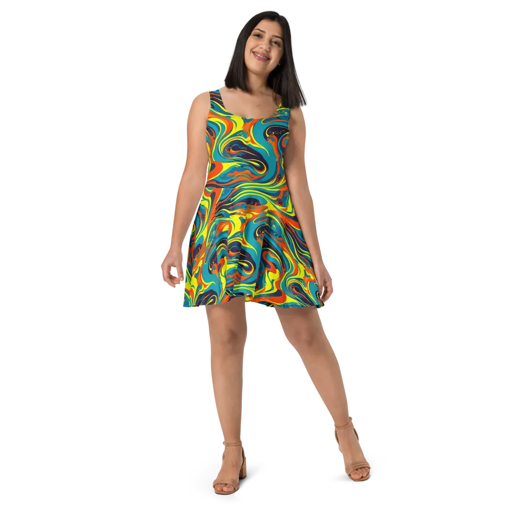 Mythic Maelstrom on Skater Dress — Front