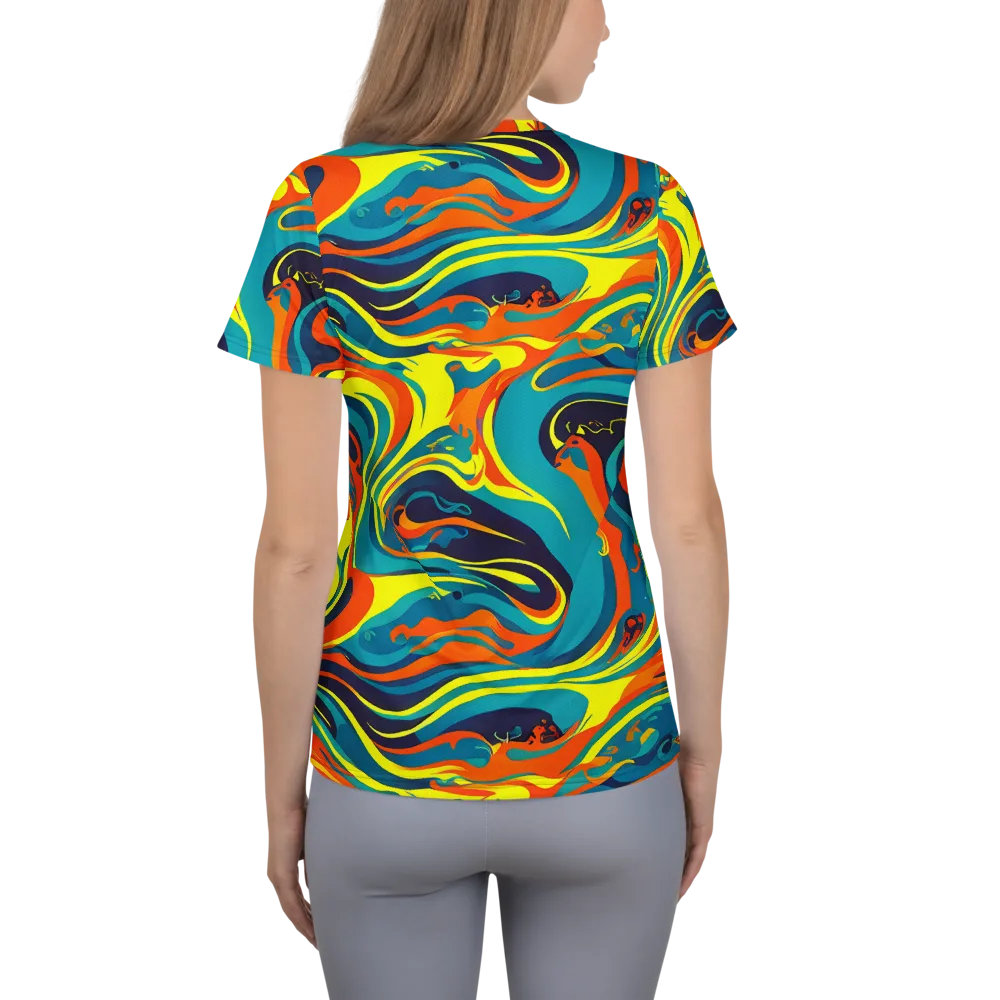 Mythic Maelstrom on Women's Athletic T-Shirt — Back