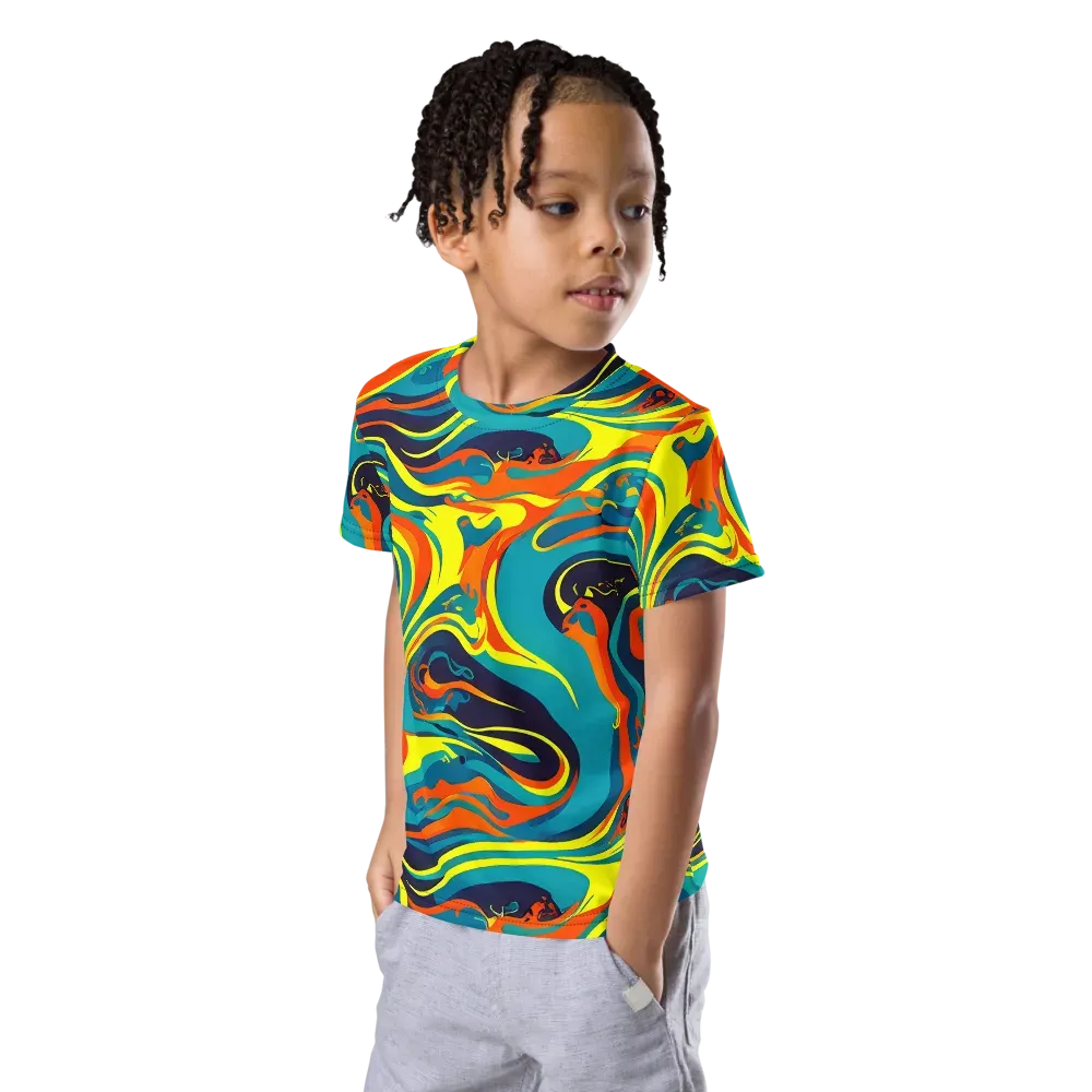 Mythic Maelstrom on Kids Crew Neck T-Shirt — Left Front