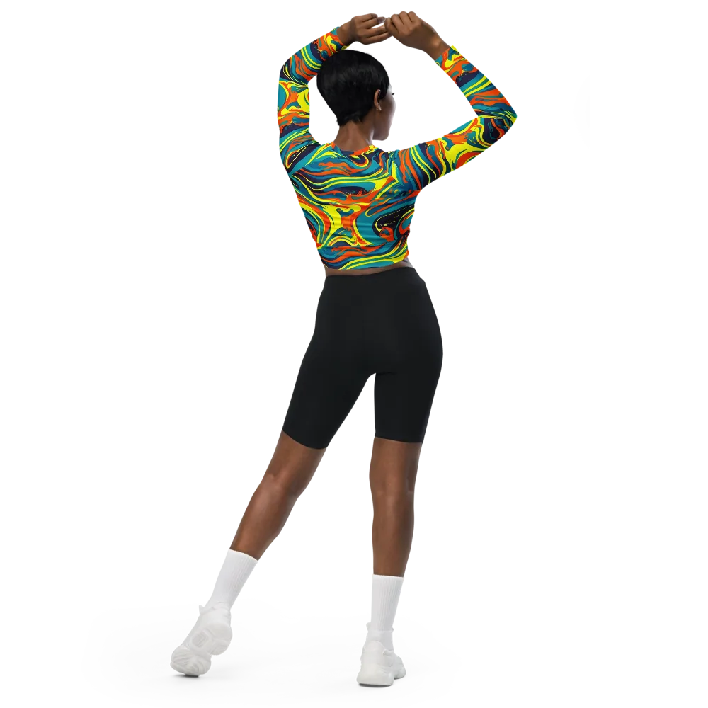 Mythic Maelstrom on Long Sleeve Crop Top — Back
