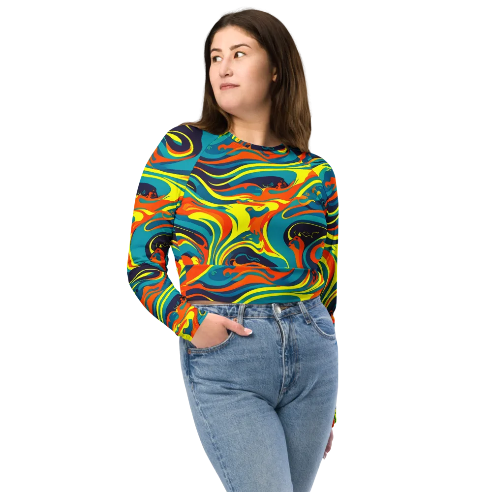 Mythic Maelstrom on Long Sleeve Crop Top — Front