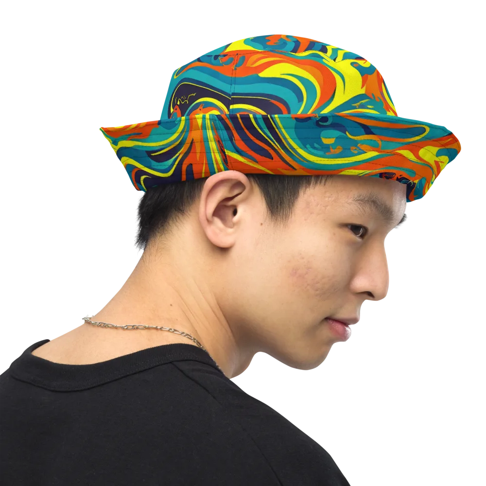 Mythic Maelstrom on Reversible Bucket Hat — Right Outside