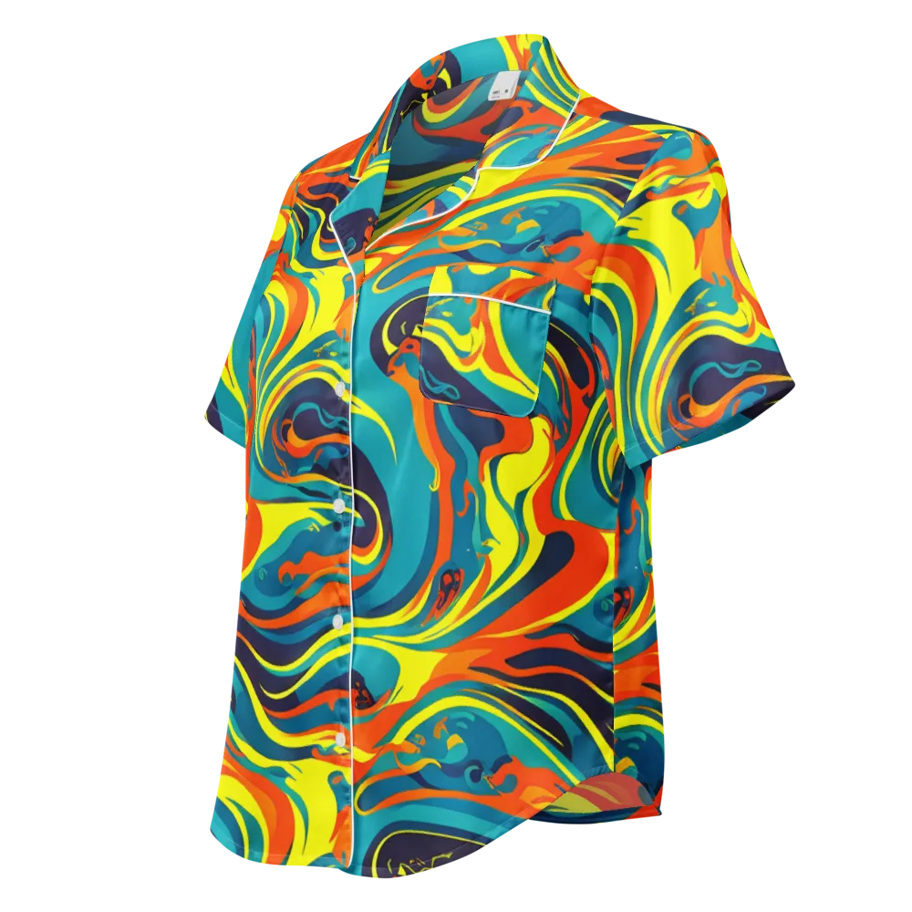 Mythic Maelstrom on Women's Short Sleeve Pajama Top — Left Front