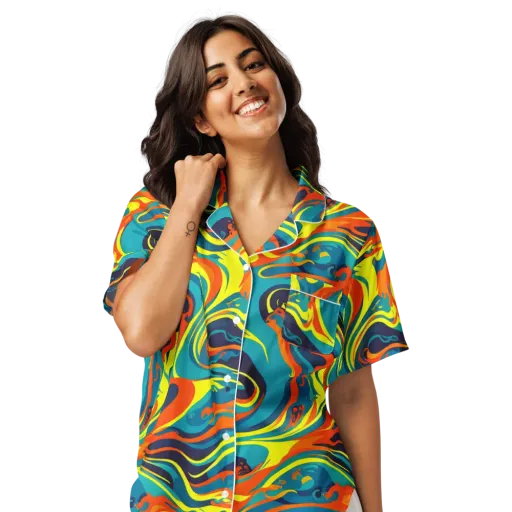 Mythic Maelstrom on a Women's Short Sleeve Pajama Top