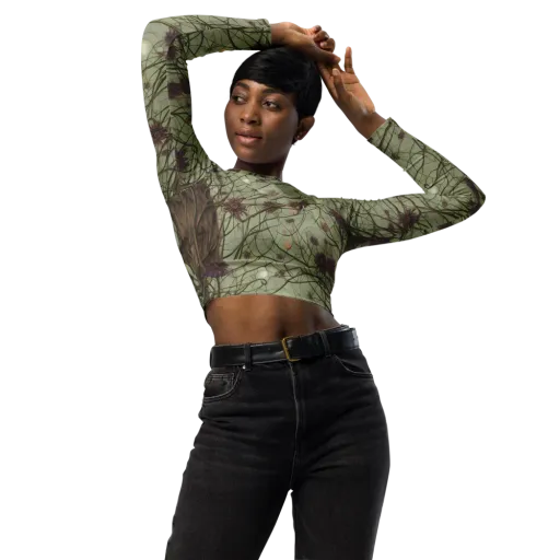Kowch's Enigma on a Long Sleeve Crop Top