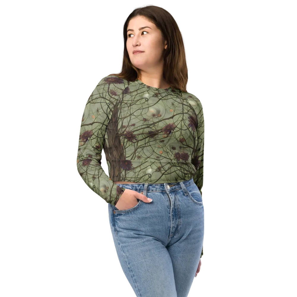 Kowch's Enigma on Long Sleeve Crop Top — Front