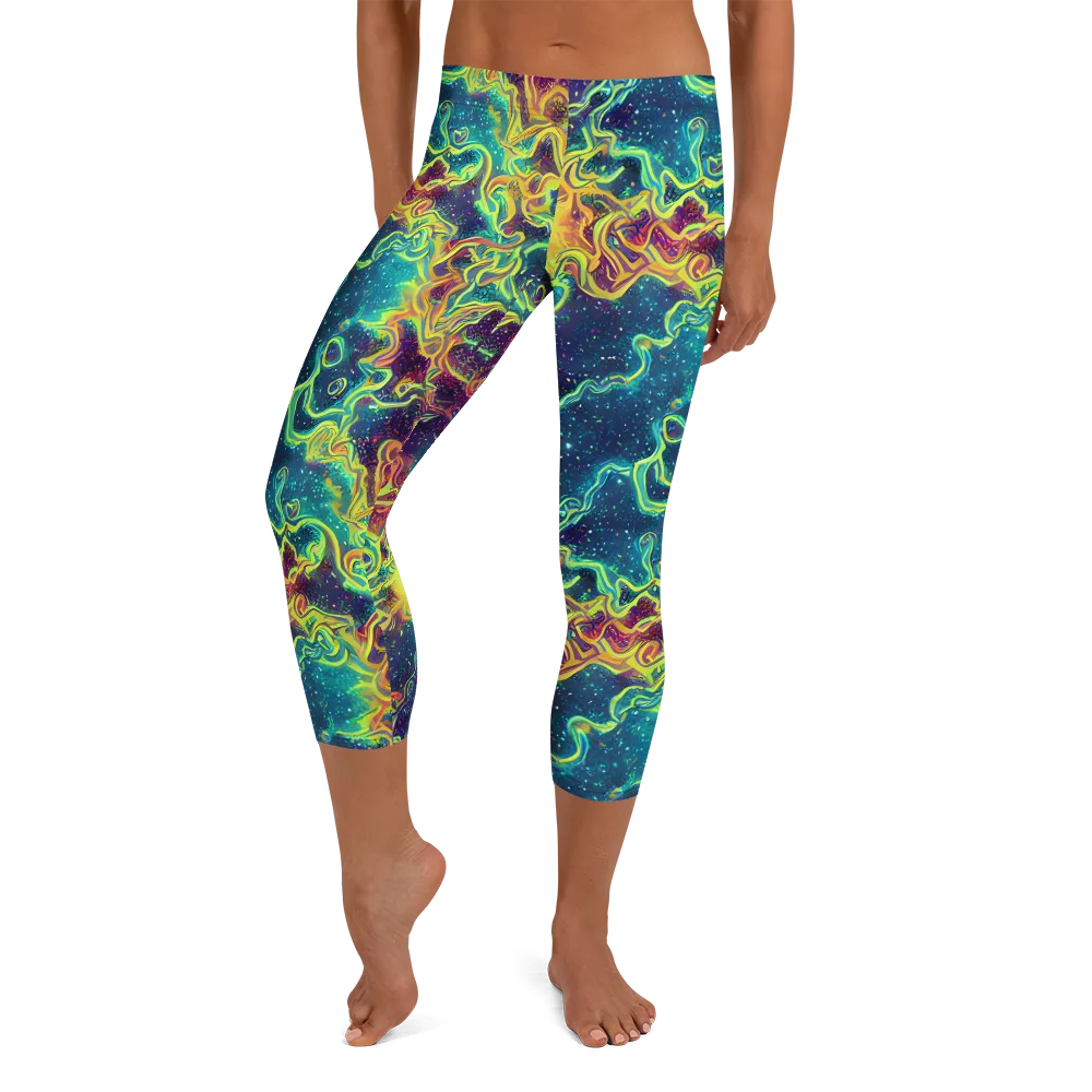 Echoed Pulses on Capri Leggings — Front