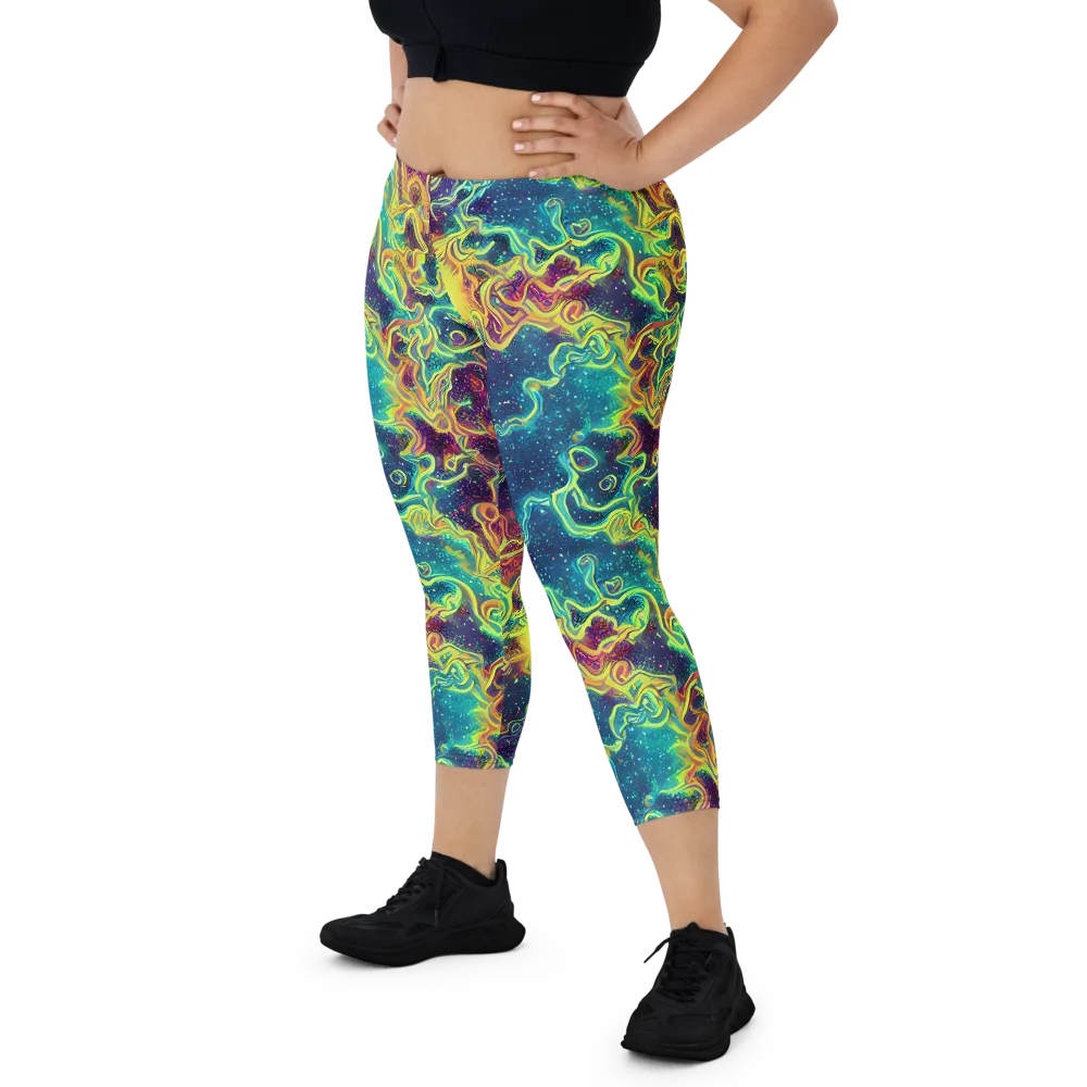 Echoed Pulses on Capri Leggings — Front