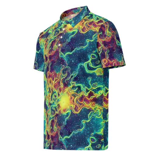 Echoed Pulses on a Men's Slim Fit Polo Shirt