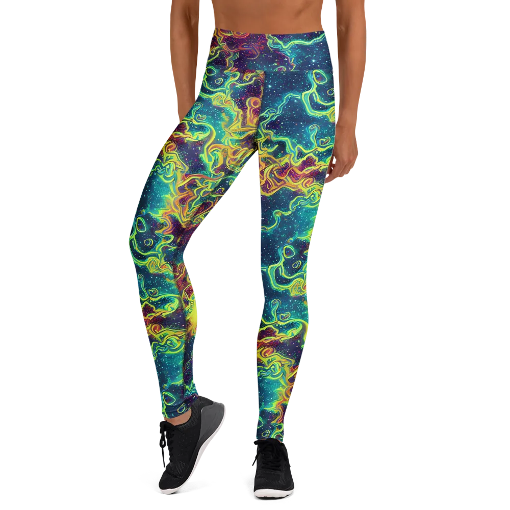 Echoed Pulses on Yoga Leggings — Front