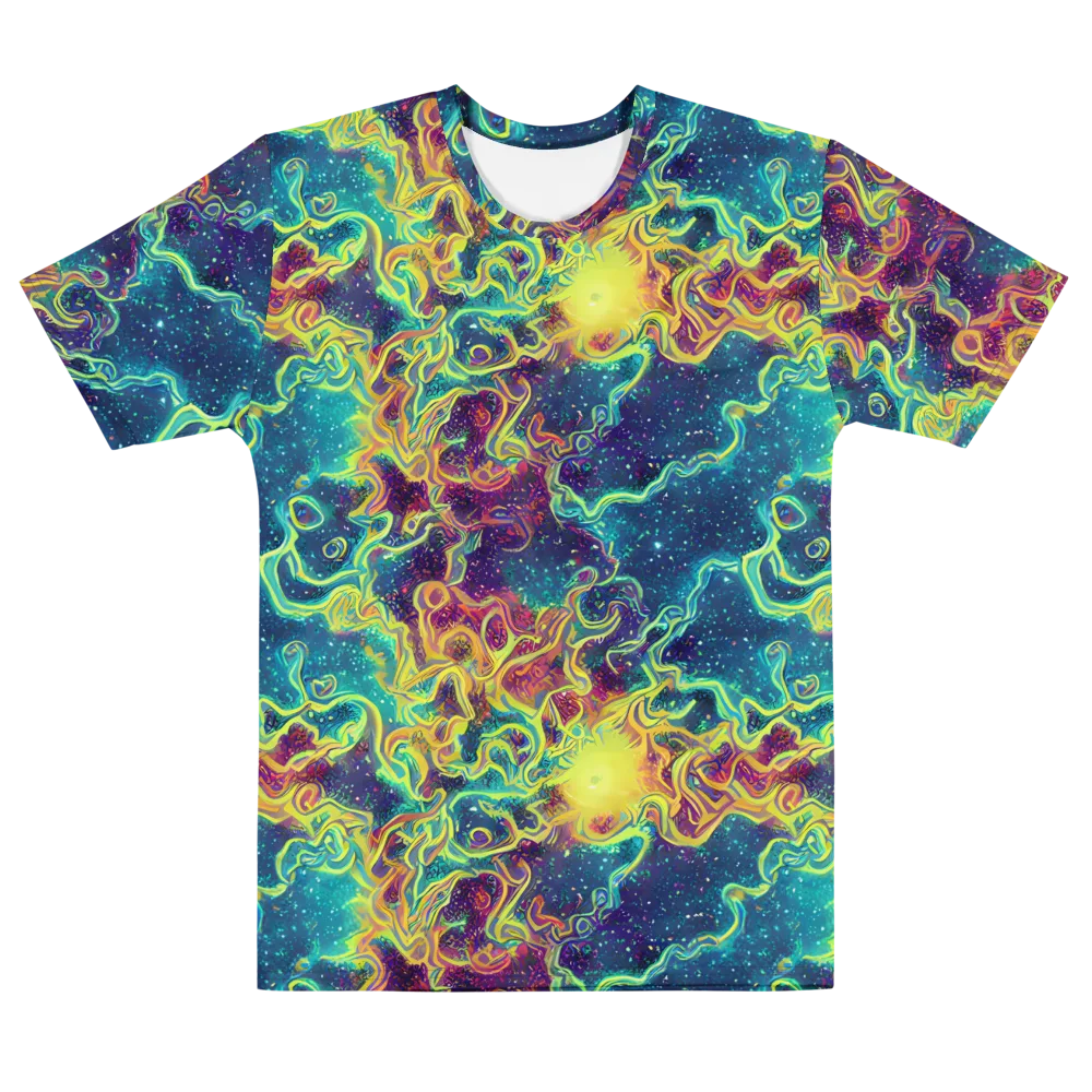 Echoed Pulses on Men's Cotton Crew Neck T-Shirt — Front
