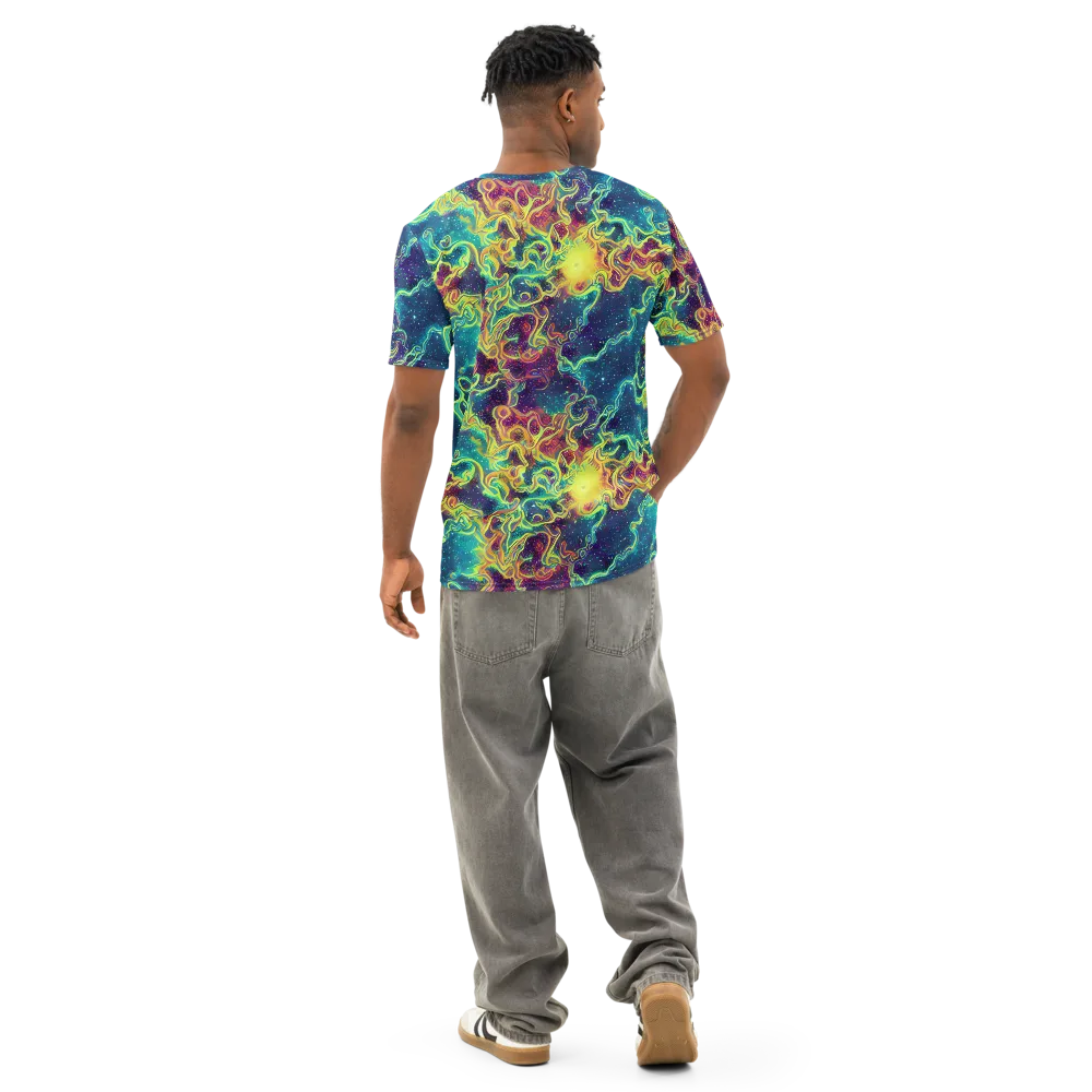Echoed Pulses on Men's Cotton Crew Neck T-Shirt — Back