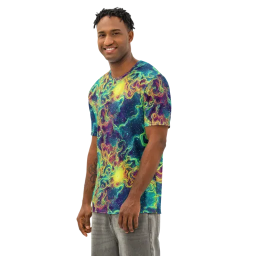 Echoed Pulses on a Men's Cotton Crew Neck T-Shirt