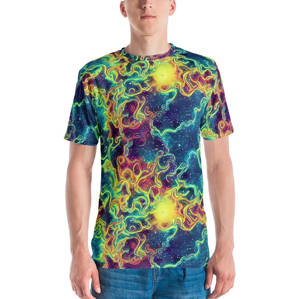 Echoed Pulses on Men's Crew Neck T-Shirt — Front