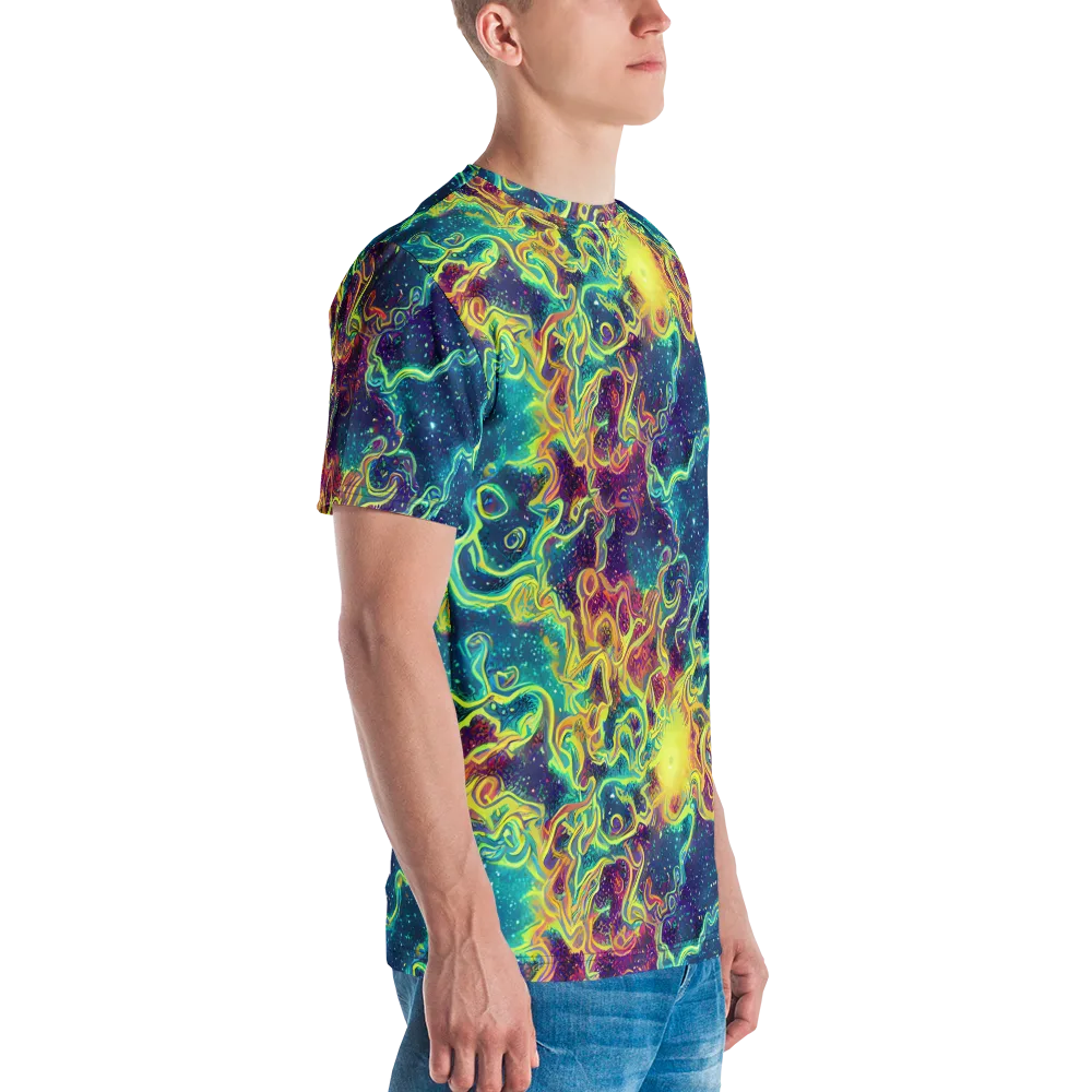 Echoed Pulses on Men's Crew Neck T-Shirt — Right