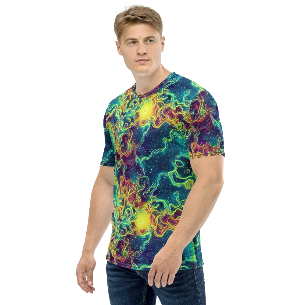 Echoed Pulses on Men's Crew Neck T-Shirt — Left