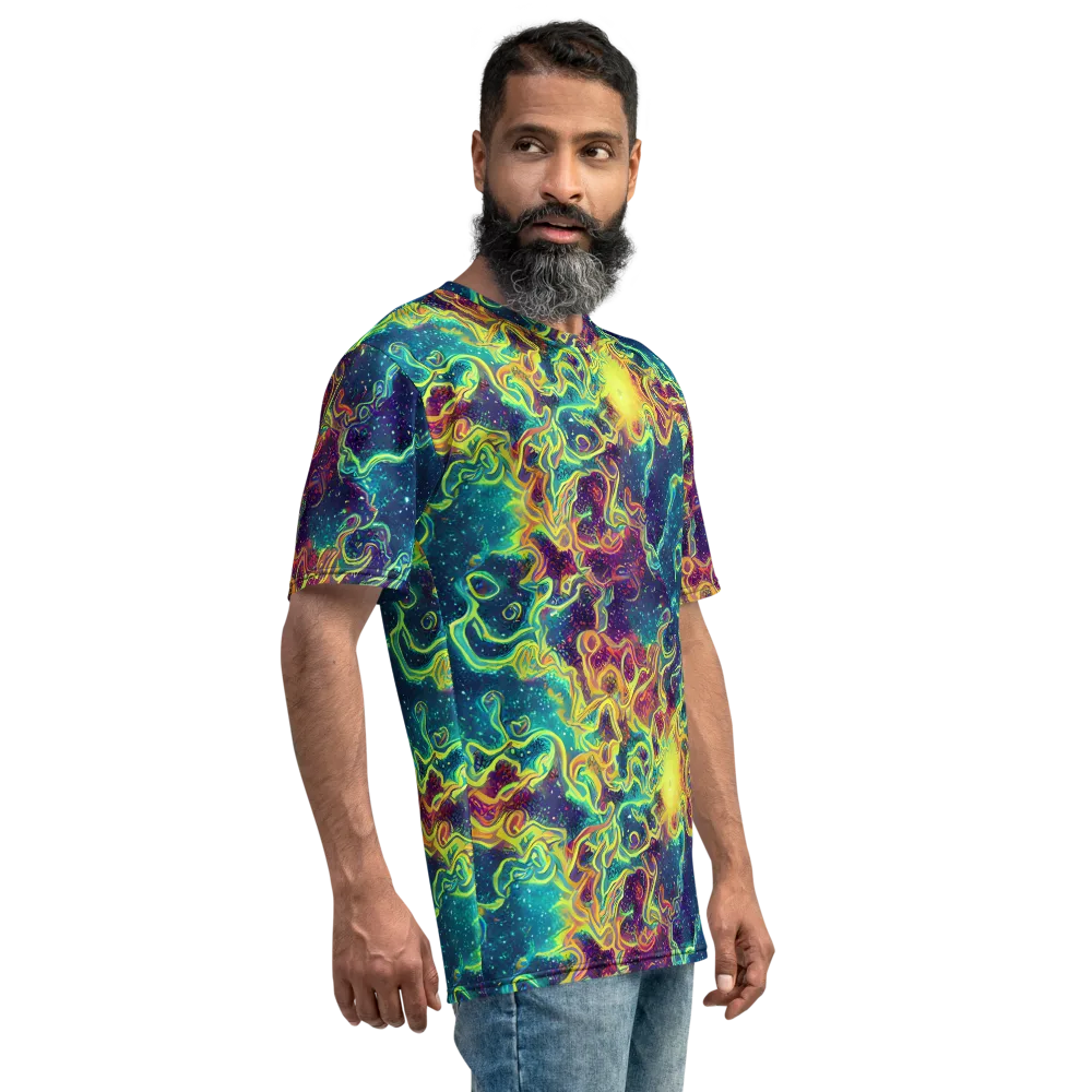 Echoed Pulses on Men's Crew Neck T-Shirt — Right