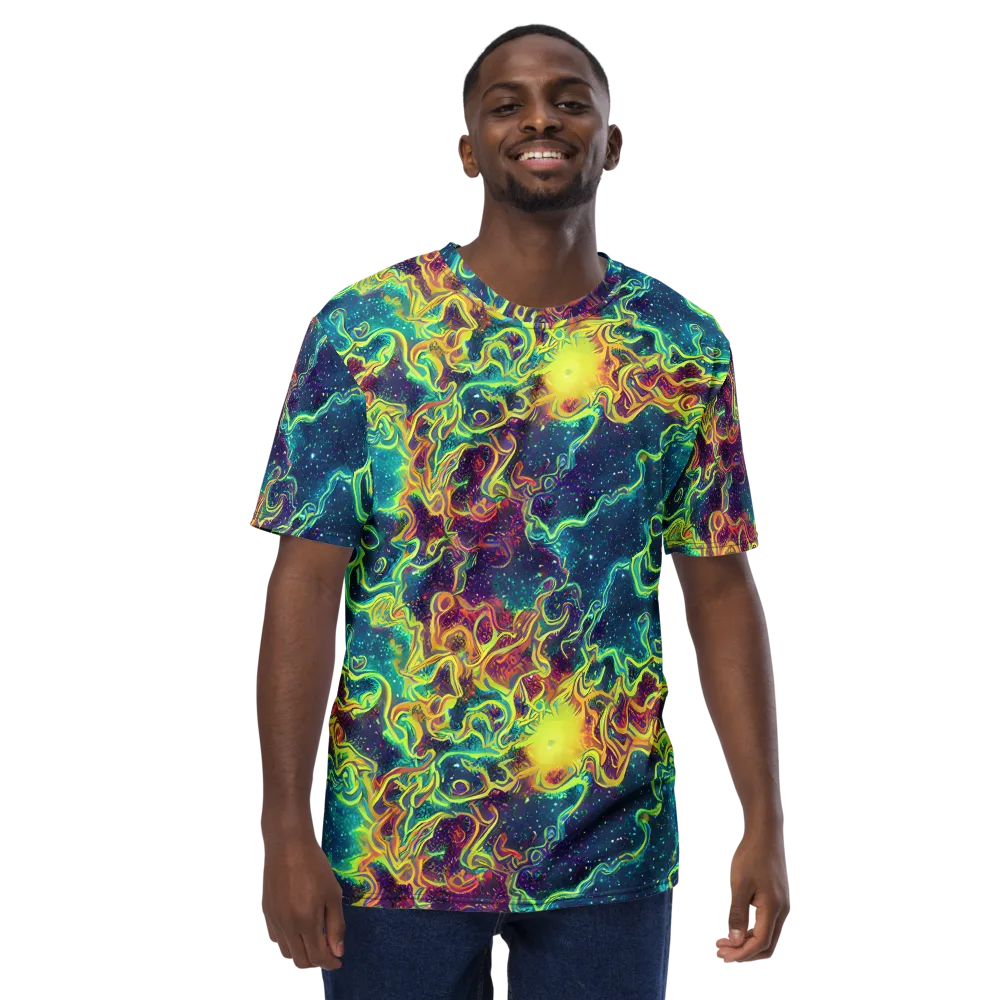 Echoed Pulses on Men's Crew Neck T-Shirt — Front