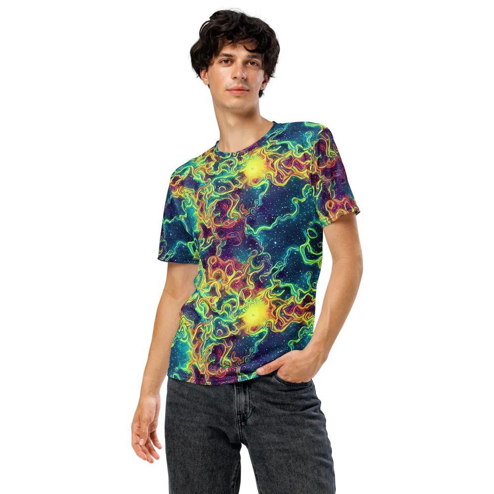 Echoed Pulses on Men's Crew Neck T-Shirt — Front
