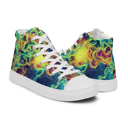 Echoed Pulses on a Men's High Top Canvas Shoes