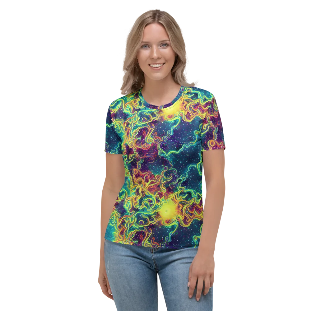Echoed Pulses on Women's Crew Neck T-Shirt — Front