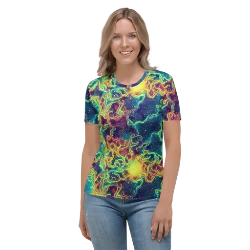 Echoed Pulses on a Women's Crew Neck T-Shirt