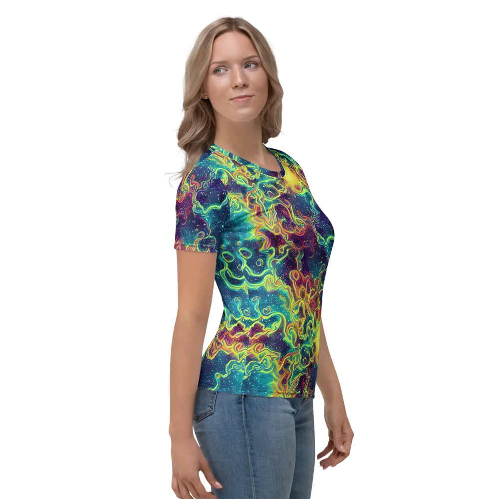 Echoed Pulses on Women's Crew Neck T-Shirt — Right