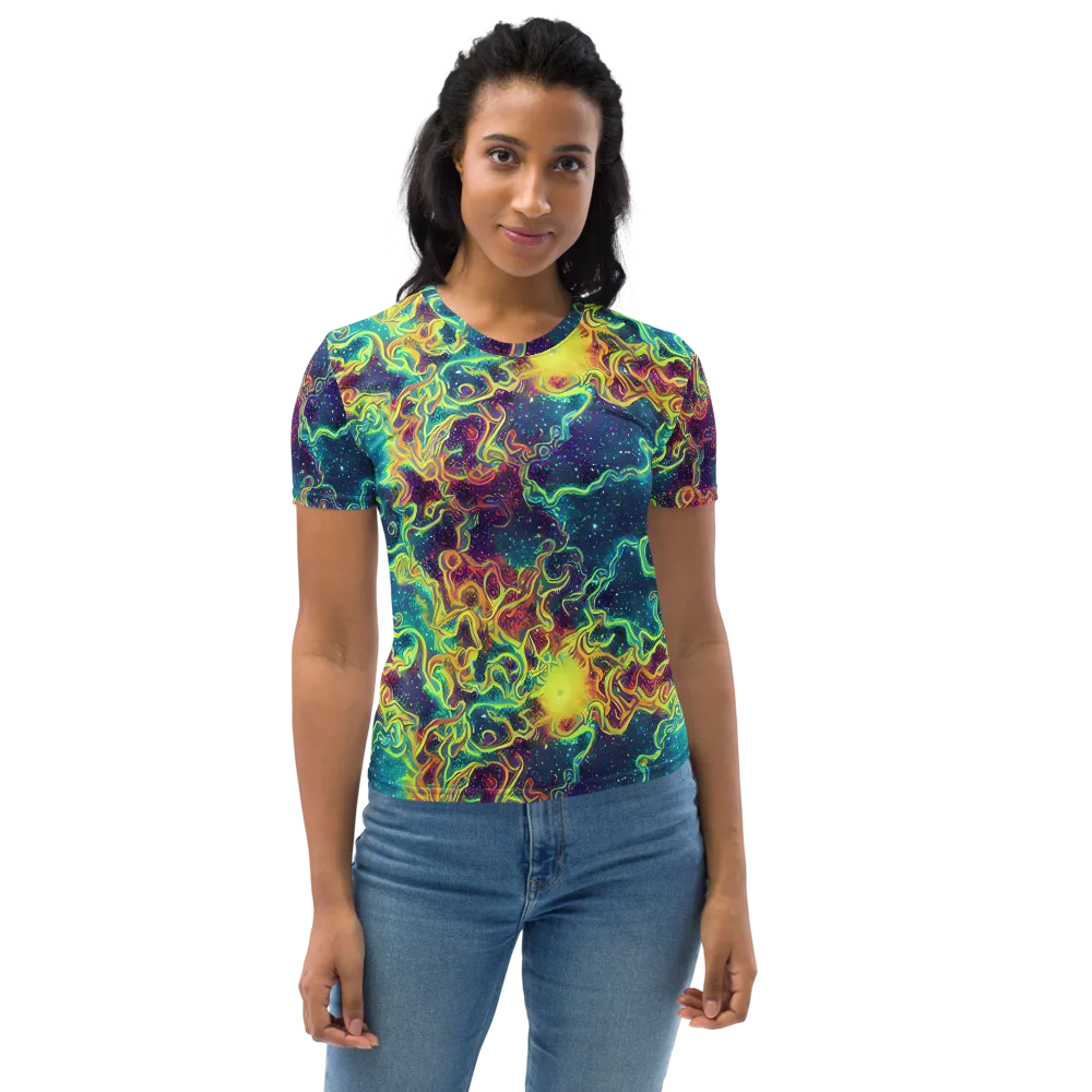 Echoed Pulses on Women's Crew Neck T-Shirt — Front