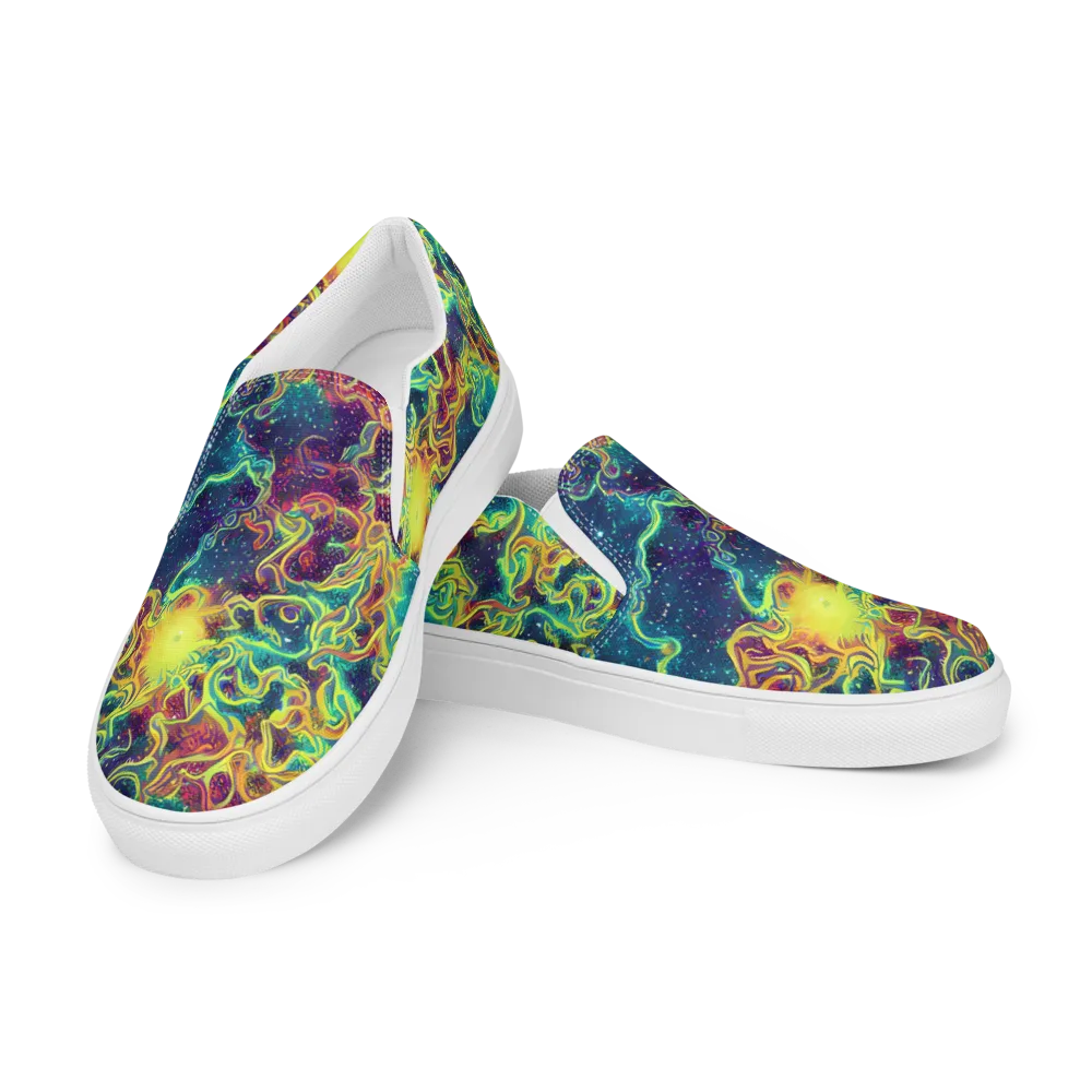 Echoed Pulses on Men's Slip-On Canvas Shoes — Left Front