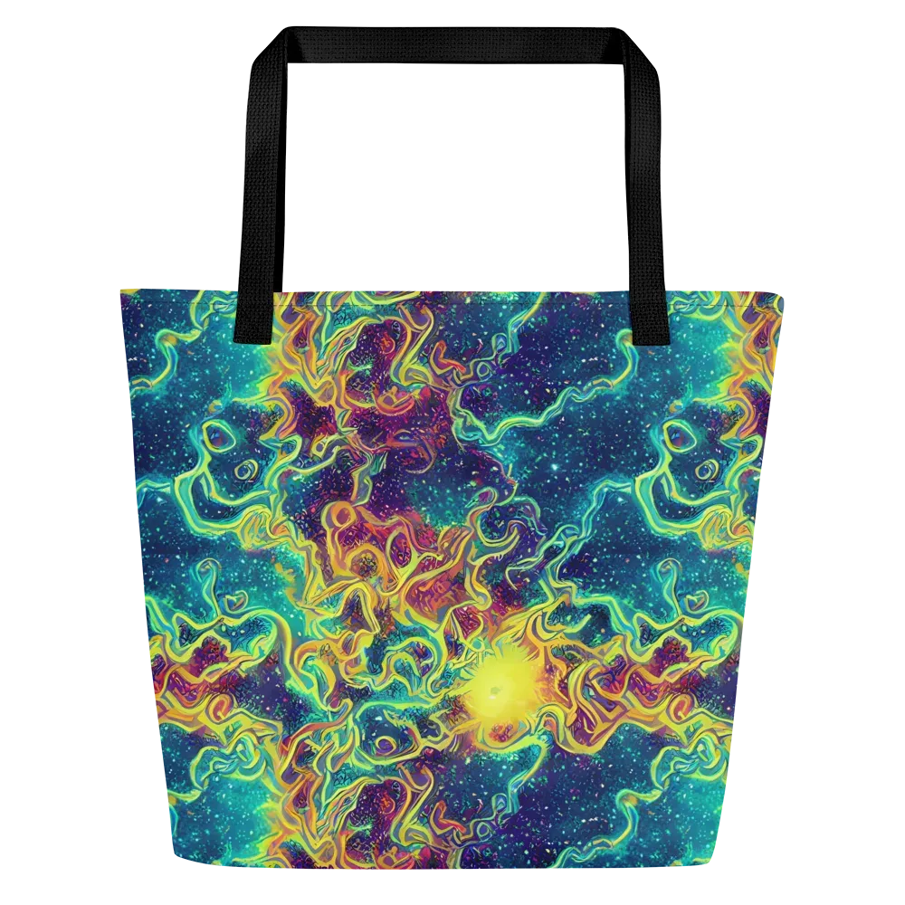 Echoed Pulses on Large Tote Bag W/ Pocket — Front