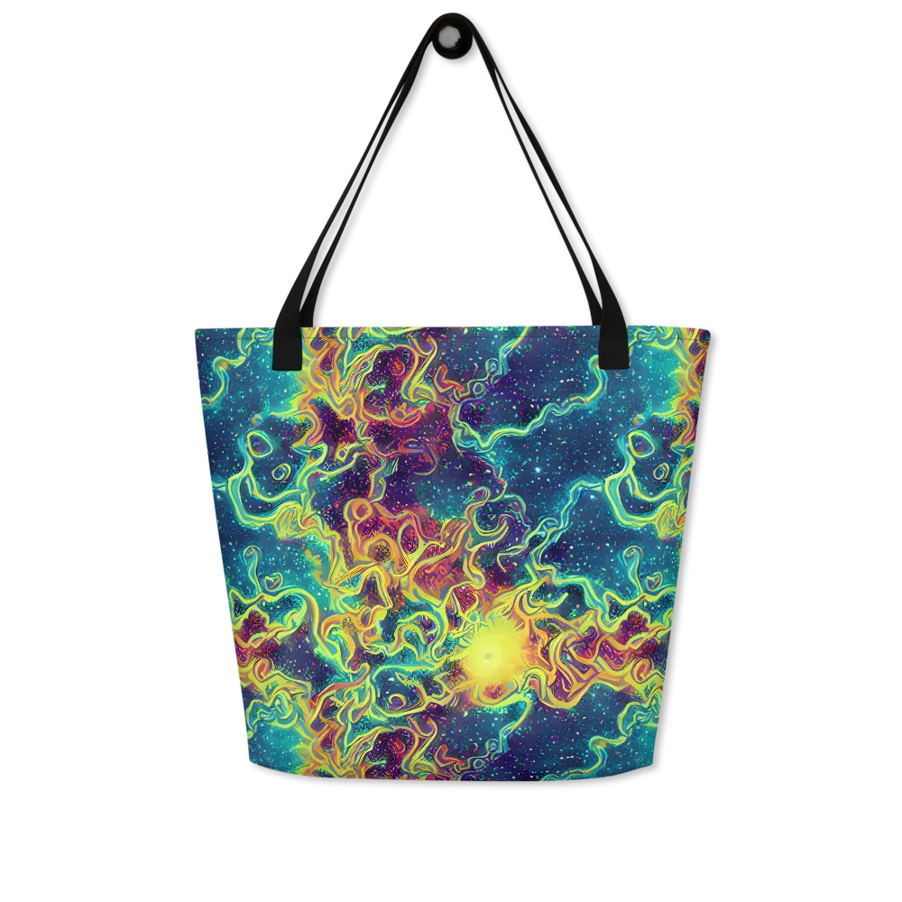 Echoed Pulses on Large Tote Bag W/ Pocket — Front