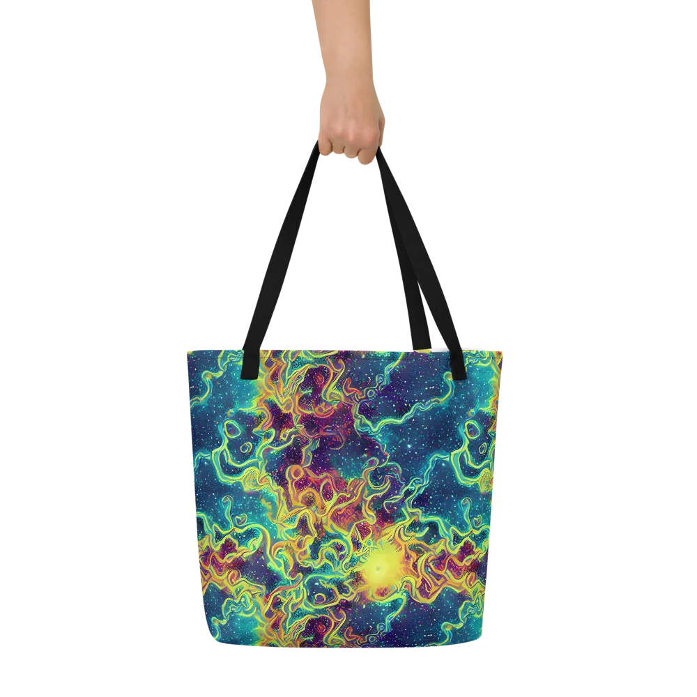Echoed Pulses on Large Tote Bag W/ Pocket — Front