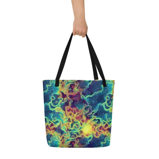 Echoed Pulses on a Large Tote Bag W/ Pocket