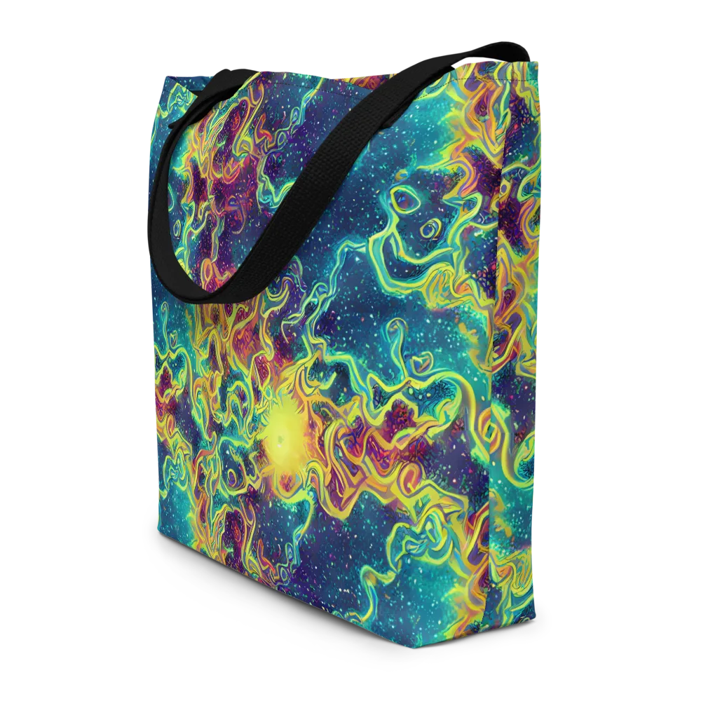Echoed Pulses on Large Tote Bag W/ Pocket — Front