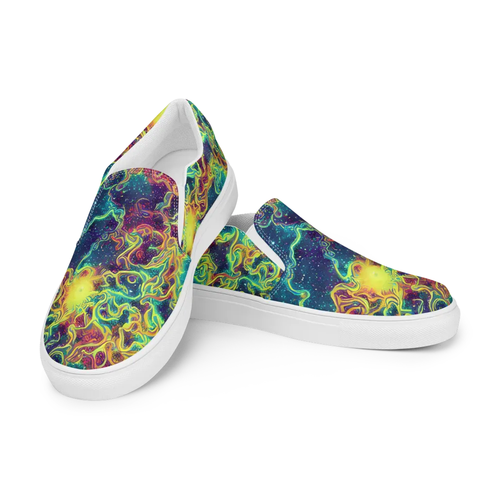 Echoed Pulses on Women's Slip-On Canvas Shoes — Left Front