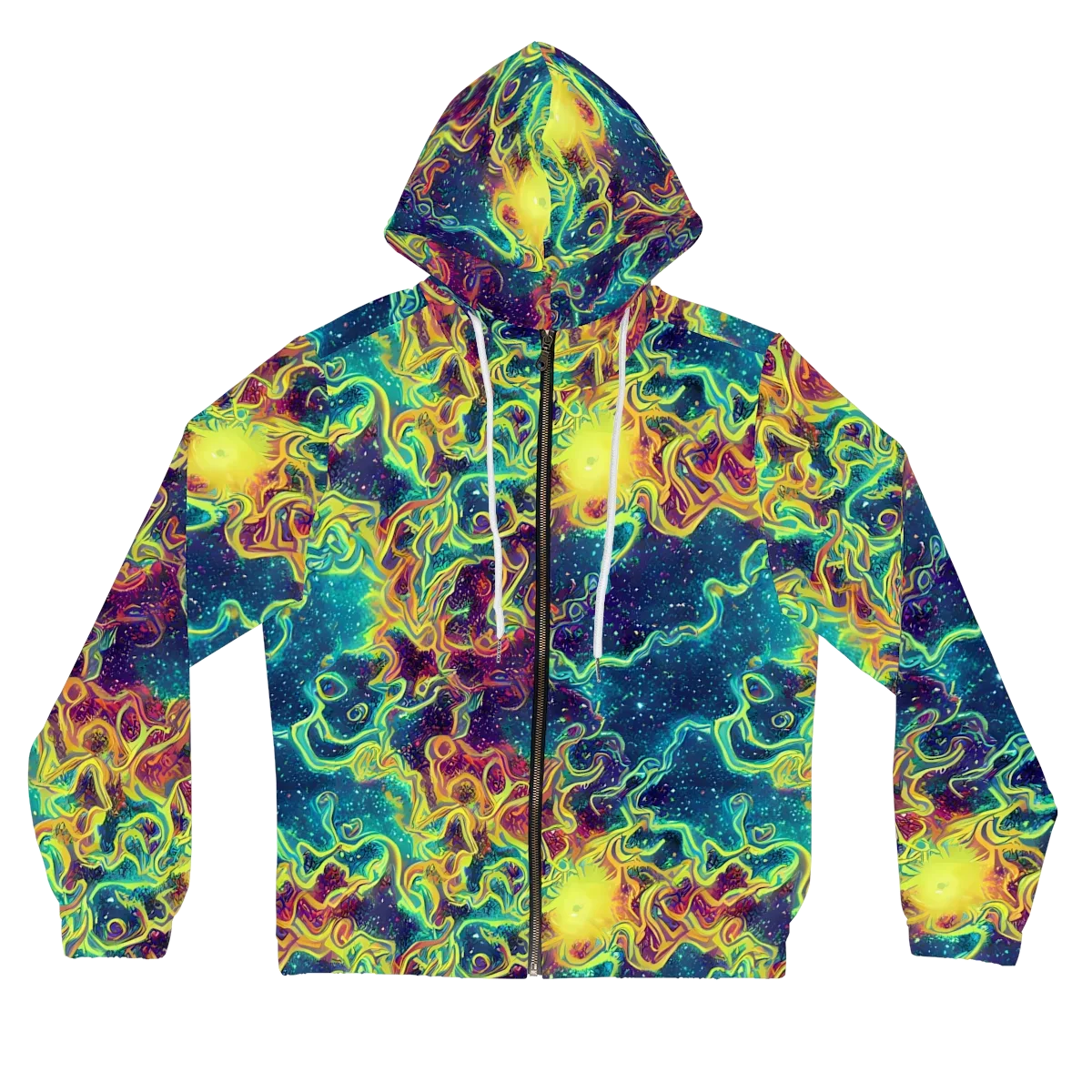 Echoed Pulses on Women's Full-Zip Hoodie — Front