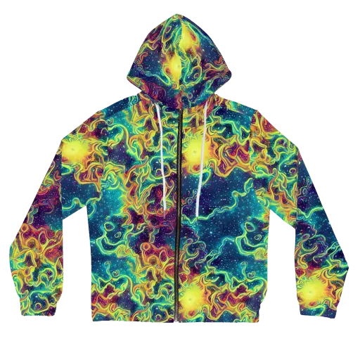 Echoed Pulses on a Women's Full-Zip Hoodie
